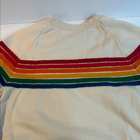 Aviator Nation Crewneck 6 Rainbow Stripe Sweatshirt - Picture 7 of 9